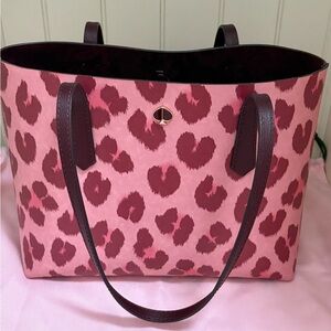 Kate Spade Pink and Brown Leopard Print Tote